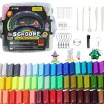 SCHOONE Polymer Clay Set - 55 Colors Modeling Clay Kit, Soft and Nontoxic Oven Bake Clay with Tools and Storage Box, Ideal Kids' Birthday Gift (Multicolor)