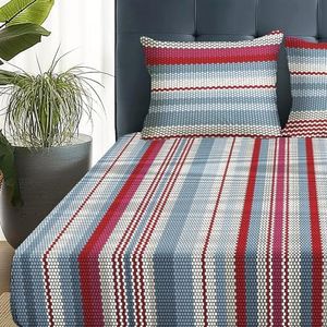 Story@Home Bedsheet for Double Bed | 180 TC | Grey | Geometric | 1 Piece Microfiber bedsheet for Double Bed with 2 Pillow Covers (225 x 250 cm) Perfect for Home Decor & Gifting | Microfiber bedsheet