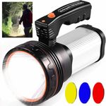 Utry Torches Led Super Bright Rechargeable, 9000 Lumen Super Bright Flashlight, High Power Beam Hunting Spotlight, Portable Handheld Spotlight Flashlight for Hiking Night Fishing Emergency