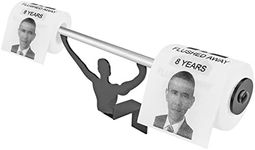 Fairly Odd Novelties Obama Flushed Away Toilet Paper w/Strong Man Holder Set Funny Bathroom Liberal Gag Gift