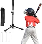 Kids Baseball Tee, 20.87 to 31.29 Inches Batting Tees for Baseball with Carry Bag, Portable Stable Baseball Tees for hitting, Tripod Tanner Tee for Baseball Practice Stand Aged 3-8 Years (Black)
