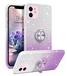 YINLAI iphone 11 Case Bling Glitter Sparkle Shiny Cute iphone 11 Case for Girls Women with 360 Grad Ring Holder Kickstand Slim Shockproof Protective Phone Case for iphone 11,Purple Gradient