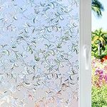 Zindoo Privacy Window Film Privacy Film for Glass Windows Heat Reflective Window Film Sun Blocker Non-Adhesive Removable Film for Home 59.5cm x 200cm