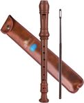 Recorder Instrument for Kids,Students Practice German 8-Hole C Soprano Recorder, Adult Beginners Playing Long Wind Instruments, Leather Bag + Cleaning Stick (Color : Brown, Size : German)