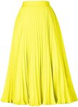 GRACE KARIN Women's Vintage Skirts A-line Pleated Flared Skirts Lemon Tonic L