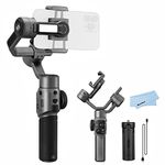 Zhiyun Smooth 5S Gray Gimbal Stabilizer for Smartphone for iPhone 14 13 12 11 SE XS XR X 8 Pro Max Plus Samsung Android Video YouTube Tiktok Vlogging, Zhiyun Smooth 5 Phone Gimbal Upgraded Version