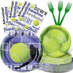 Tennis Party Decorations Set - Fun Tennis Party Plates, Napkins, and Forks for an Exciting Celebration - Disposable Tennis Party Supplies for Birthdays and Events