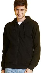 ZUEVI mens Casual,classic,fashion Hoodie, Black(1), Medium