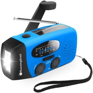 Emergency Wind Up Radio with 2000mAh Power Bank, Crank Solar AM FM Radio with LED Torch for Camping, Tornadoes (088 Blue)