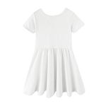 Mud Kingdom Little Girls Twirly Skater Dress for School Party Summer A-Line, Slim Fit White, 4T