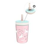 Zak Designs Kelso Toddler Cups for Travel or at Home, 12oz Vacuum Insulated Stainless Steel Sippy Cup with Leak-Proof Design is Perfect for Kids (Fanciful Unicorn)