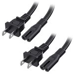 Cable Matters 2 Pack 2 Prong TV Power Cord 6 ft, UL Listed AC Power Cord Compatible with Samsung LG Sony Insignia TCL Sharp Toshiba Hisense TV PS4 PS5, Non Polarized (NEMA 1-15P to IEC C7) - 6 Feet