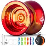 MAGICYOYO N11 Yoyo Professional Unresponsive Yoyo for Kids, Pro Trick Yoyo for Adults/Advanced, Dual Purpose Metal Yoyo Replacement Responsive Yoyo Bearing + 12 Yoyo Strings + Yo yo Storage Bag