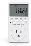 CANAGROW Indoor Digital Programmable Timers for Electrical Outlets,Outlet Timer, 7 Day Wall Plug in Light Timer Outlet,3-Prong Outlet for Appliances, 15A/1800W