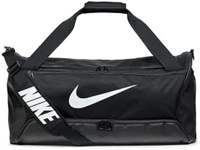 Nike Brasilia 9.5 Training Duffel Bag, Black/Black/White, 60 Litre Capacity