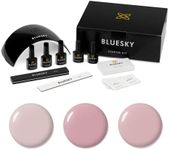 Bluesky Gel Nail Polish Starter Kit - Nudes, Gel Nail Kit with 24W UV LED Lamp Nail Dryer, 3 x 10ml Gel Nail Polishes, Cleanser Wipes, Top and Base Coat, Nail File and Buffer