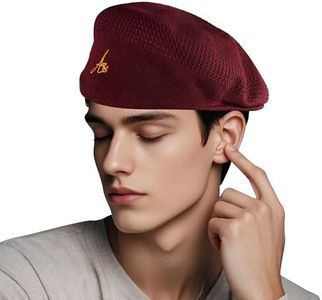 Baiyun Coolmesh Burgundy Newsboy Cap for Men Women Reversible Bucket Hat, Trendy Streetwear Hip Hop Caps for Outdoor Fashion.