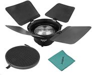 NiceFoto FD-110 Fresnel Mount Light Focusing Adapter with Lights Honeycomb Grids Barn Doors for Bowens Mount LED Video Light for Aputure Light Storm COB 120T 120D for Studio Portraits Wedding
