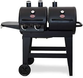 Char-Griller® Dual-Function 2-Burner 24,000 BTU Propane Gas and Charcoal Combination Grill and Smoker with 870 Cooking Square Inches in Black, Model E5030