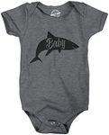 Creeper Baby Shark Cute Baby Funny Shirt for Newborn Shower Graphic Infant Tee Funny Baby Onesies Shark Onesie for Baby Novelty Onesie Dark Grey Newborn