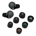 kwmobile Replacement Ear Tips Compatible with Sony WF-1000XM5 - Set of 6 - Memory Foam Eartips - Black