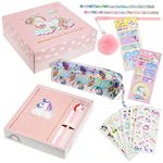 Brightzen Unicorn Stationery Set – Unicorn Notebook, Pens, Pencils, Pencil Case, Pocket Notepad and Stickers, Great Birthday Gifts for Girls Age 4 5 6 7 8 9 10 11 years old