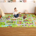 LuxFocus Kids Rug Carpet Play Mat Extra Large Learning Safe Child Education Road Traffic System Multicolor Car Play Mat for Bedroom Playroom Livingroom 140x200