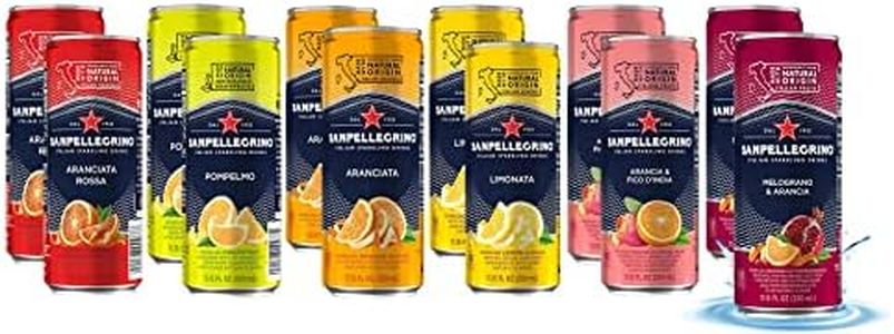 San Pellegrino Sparkling Fruit Beverages Variety Sampler Pack - 11.15 Fl Oz Cans (12 Pack) - In Sanisco Box…