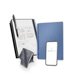 Rocketbook Core Reusable Spiral Notebook, Executive Size 6x8.8, Steel Blue - Dotted Pages, App-Connected, Erasable, Durable Cover, Ideal for School, Work, and Creative Projects