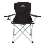 Outdoor World Folding Camping Chairs, Compact Portable Garden Seat, Durable Steel Lightweight Design 2.35kg each with Cup Holder & Carry Bag, Ideal for Beach, Fishing, BBQs, Leisure (Black)