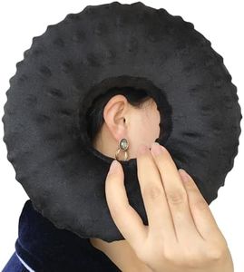 Piercing Pillow Ear Pillows Donut with Hole for Ear Pain CNH, Pain Relief Sleeping, Pressure Sore, Side Sleepers, Headphones Minky Dot Black