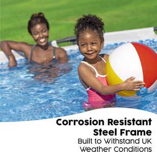 Bestway Steel Pro Round Swimming Pool, 10ft – Filter Pump, Grey Multicolour