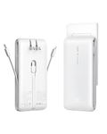 VIYISI Portable Charger with Built-in Cables & AC Plug, 10000mAh Fast Charging Power Bank USB C, 4 Output 2 Input Battery Pack Compatible with iPhone/Samsung/Android Phones and More (White)