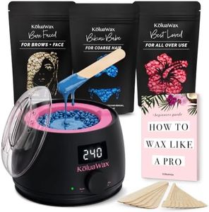 KoluaWax Waxing Kit Hair Removal For Men & Women Beginner Friendly - Black