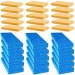 Soldering Sponge, High Temperature Resistant Solder Sponge, Soldering Iron Cleaner for Soldering Iron Tips Station Welding Gun, Thicker Soldering Tip Cleaner - (30 Pack, 2.36" x 1.57", Yellow & Blue)