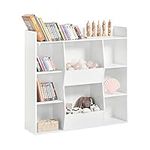 SoBuy KMB55-W,Children Kids Bookcase Book Shelf, Toy Storage Unit Storage Display Shelf Organizer with 8 Storage Compartments