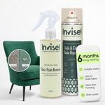 Invisel Sofa Fabric Protector Kit | Sofa fabric stain remover 250 ml + Protective coating spray 600 ml | Safe for Kids & Pets | Works on Sofas, Carpets, Cushions & Upholstery