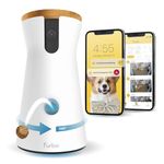 Furbo 360° Dog Camera + Dog Nanny w/Smart Alerts (Paid App Subscription Required): Home Emergency & Dog Safety Alerts | 360° Rotating Dog Tracking, Treat Toss, Night Vision, 2-Way Audio, Bark Alert