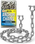 Stainless Steel Anchor Chain, Boat Anchor Chain, Anchor Chains for Boats, Stainless Anchor Chain, Double Boat Anchor Shackle Link Ends Marine Grade Boat Accessories 4 Ft Chain 3/16" Width