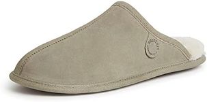 Fireside by Dearfoams Men's Warwick Water Resistant Shearling Scuff Slipper, Moss, Numeric_10