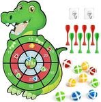 Vicloon Dinosaur Dart Board, Kids Dartboards with 12 Sticky Balls, 8 Self-adhesive Darts Foldable Kdis Dart Board Game Set Kids Birthday Indoor & Outdoor Party Games Toys Gifts (Dinosaur)