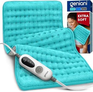 GENIANI Double Sided XL Heating Pad Electric for Lower Back Pain & Period Cramps Relief, Heat Pad with 6 Heat Settings for Neck & Shoulders, Heat Patches (12"x24" Viridian Green)