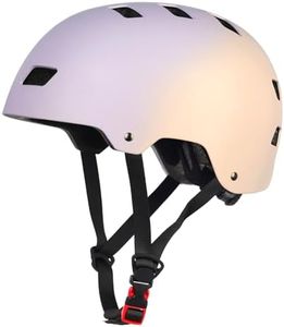 Bike Skateboard Helmet, Adjustable and Multi-Sport for Skate Scooter, 3 Sizes for Adult Youth Kids Toddler (Gradient Purple Orange)