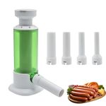 Aleker Sausage Maker, Manual Sausage Stuffer, Detachable Sausage Maker Machine, Household Meat Stuffing Filler, Sausage Roll Maker with 4 Option Size Filling Nozzles for Kitchen