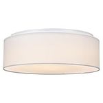 Navaris Flush Mount Ceiling Light - 15.75" Diameter Drum Lamp Shade LED Fixture for Bedroom, Living Room, Kitchen, Hallway Lighting - White