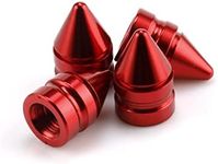 SINGARO Car Tire Valve Caps, 4 Pieces of Universal Aluminum Alloy Tire Trim Accessories Dust Tire Covers for Cars, Trucks, SUVs and Motorcycles(Red)