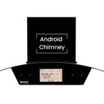 Beyond Appliances Asteria 90cm 1408m³/hr, Filterless Autoclean Curved Kitchen Chimney with Smart Screen,Includes 5 Years on Motor & 2 Years Comprehensive Warranty by Beyond(Touch Control, Black)