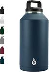 BJPKPK Half Gallon Water Bottle Insulated, Dishwasher Safe 64 oz Water Bottle with Handle, Leakproof BPA Free Water Jug, Large Stainless Steel Water Bottle for Sports, Navy Blue