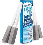 IMPRESA [4 Pack Extra Long Handled Pumice Stone Toilet Bowl Cleaner - Limescale Remover - Pumice Toilet Brush - Also Cleans BBQ Grills, Tiles, Tile Grout, & Swimming Pools