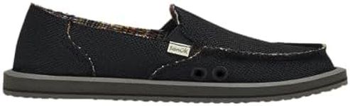 Sanuk Women's Donna Hemp Flat,Black,10 M US